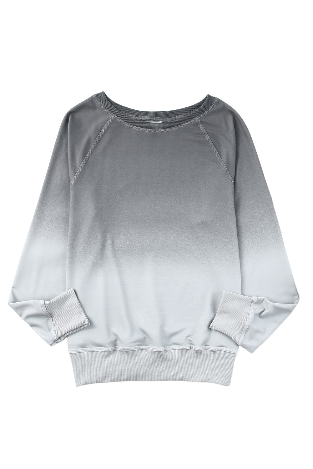 Gray Ombre Crewneck Long Sleeve Sweatshirt Sweatshirts & Hoodies JT's Designer Fashion