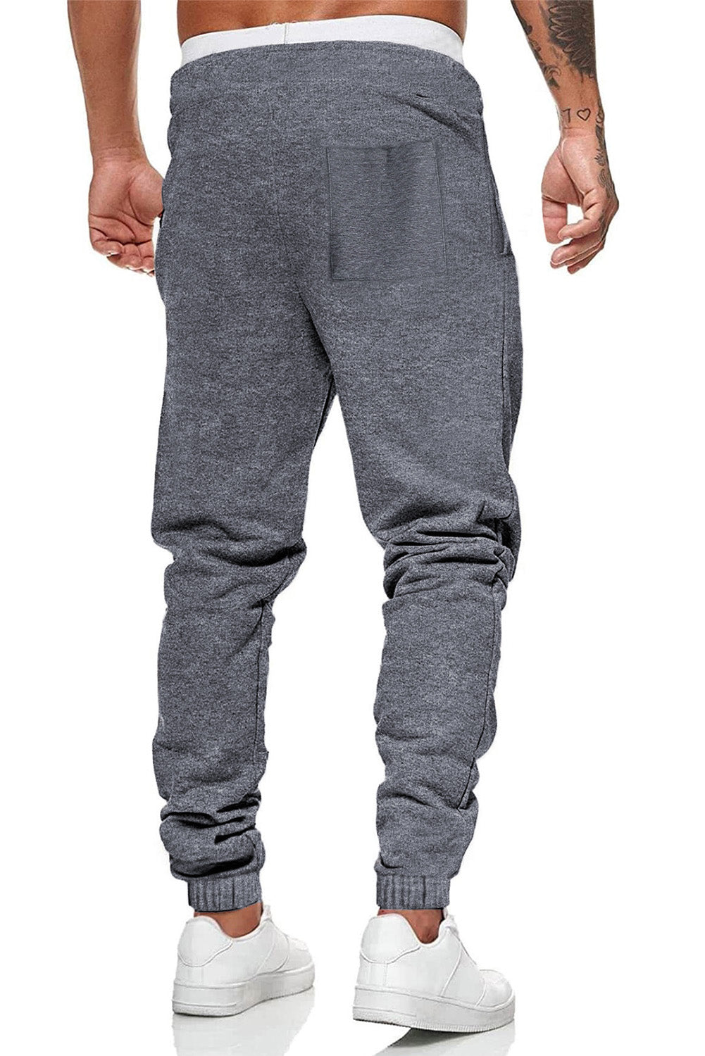 Gray PARADISE Drawstring Mid Waist Men's Sweatpants Men's Pants JT's Designer Fashion