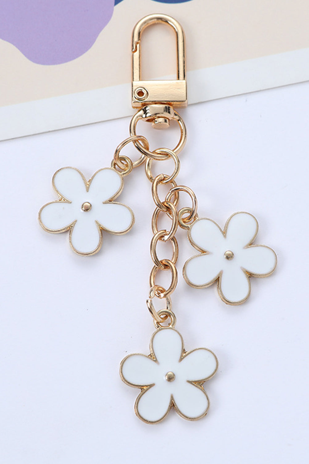 White Cute Flower Shape Ornament Key Buckle Other Accessories JT's Designer Fashion