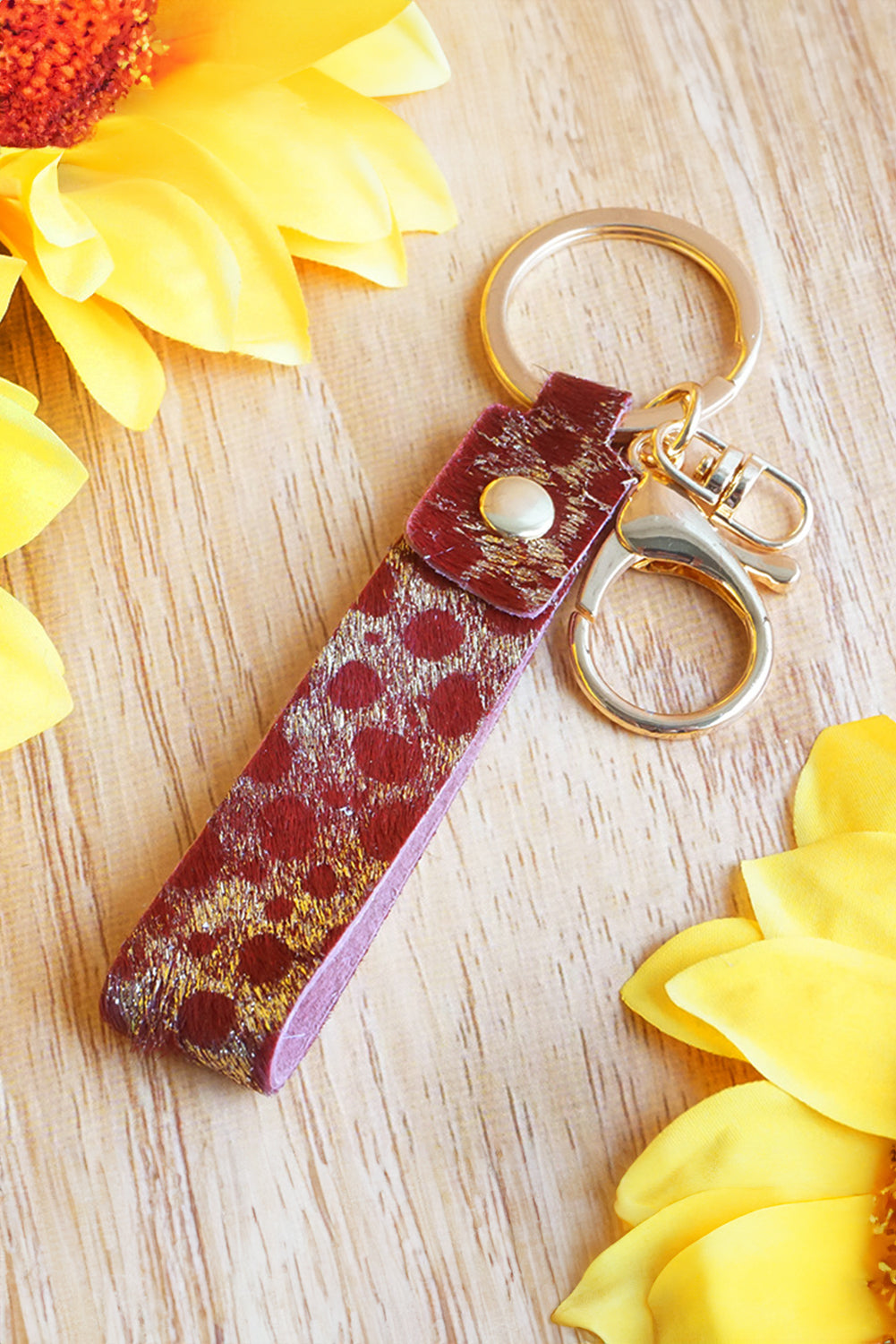 Red Dahlia Western Fashion Leather Ornament Key Ring Other Accessories JT's Designer Fashion