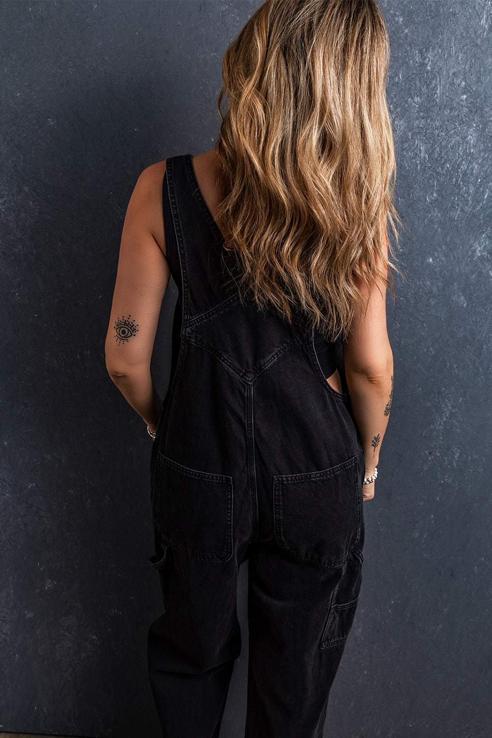 Black Adjustable Buckle Straps Multi Pocket Denim Overalls Pre Order Bottoms JT's Designer Fashion