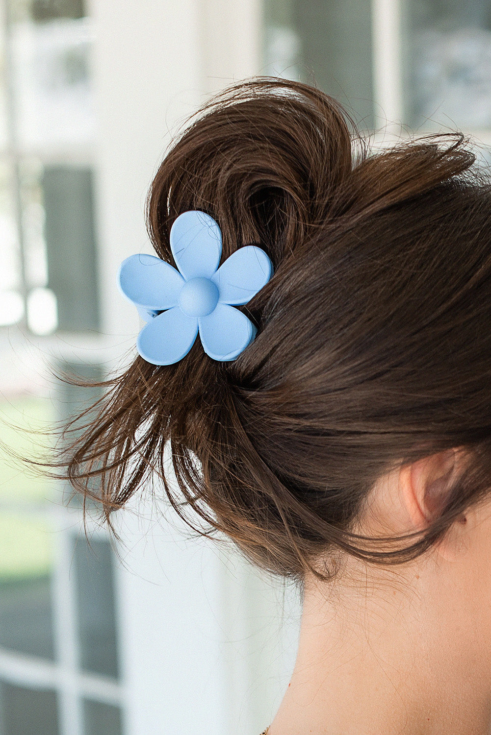 Sky Blue Flower Hair Claw Clip Headwear JT's Designer Fashion