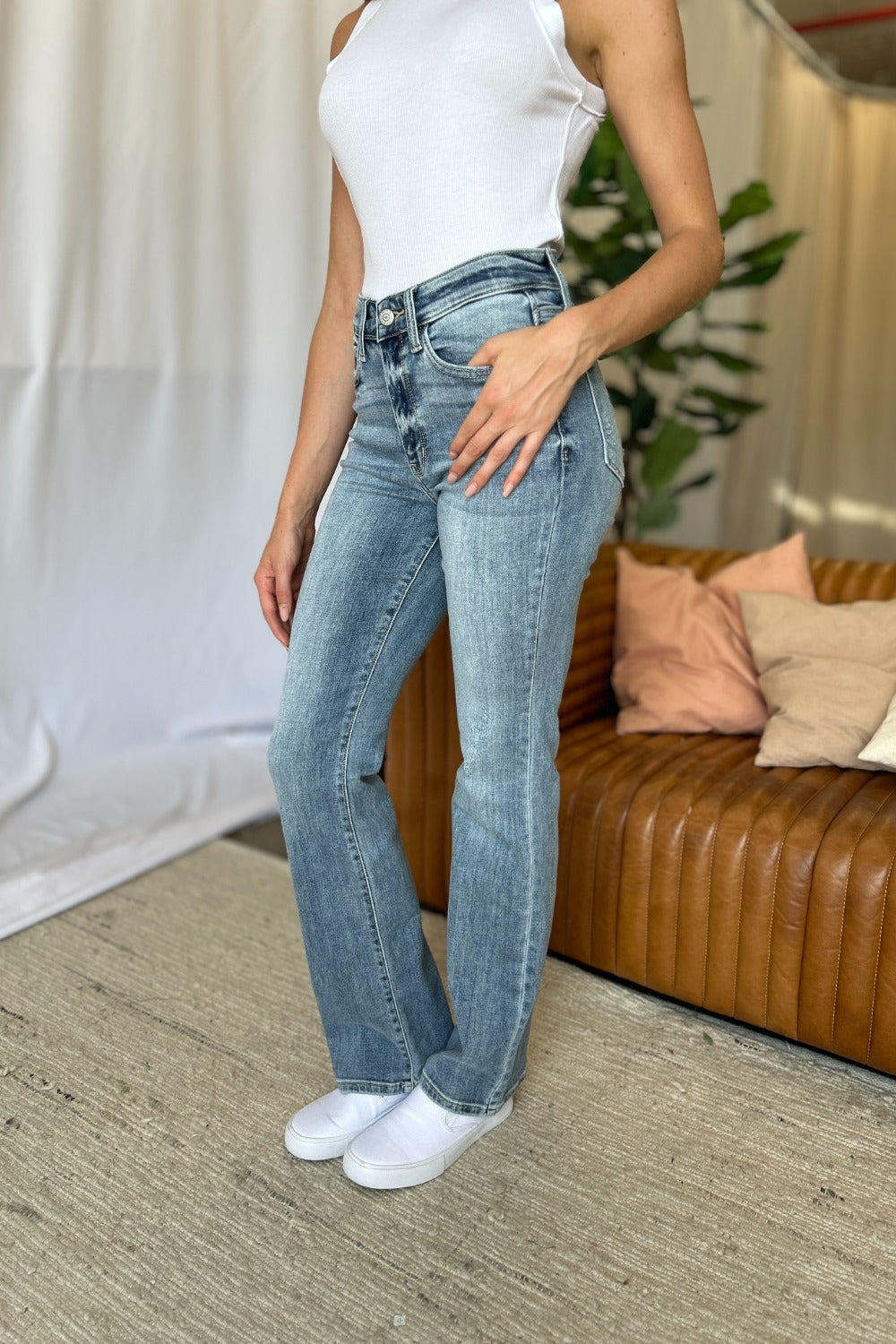 Judy Blue Full Size Medium Rise Bootcut Jeans Jeans JT's Designer Fashion