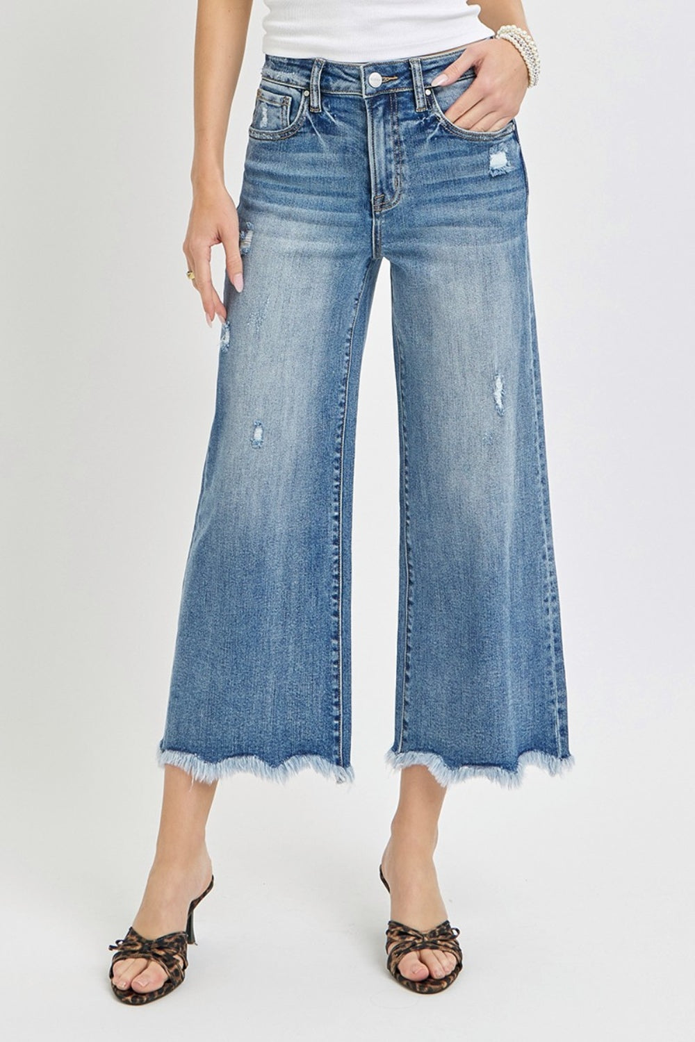 Risen High Rise Cropped Flare Jeans Jeans JT's Designer Fashion