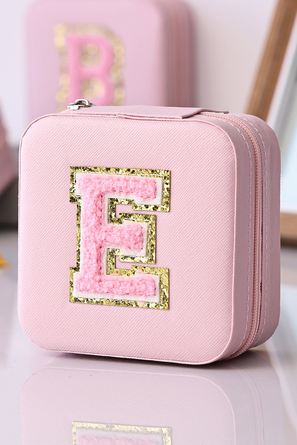 Pink Letter E Chenille Patch Jewelry Box Other Accessories JT's Designer Fashion