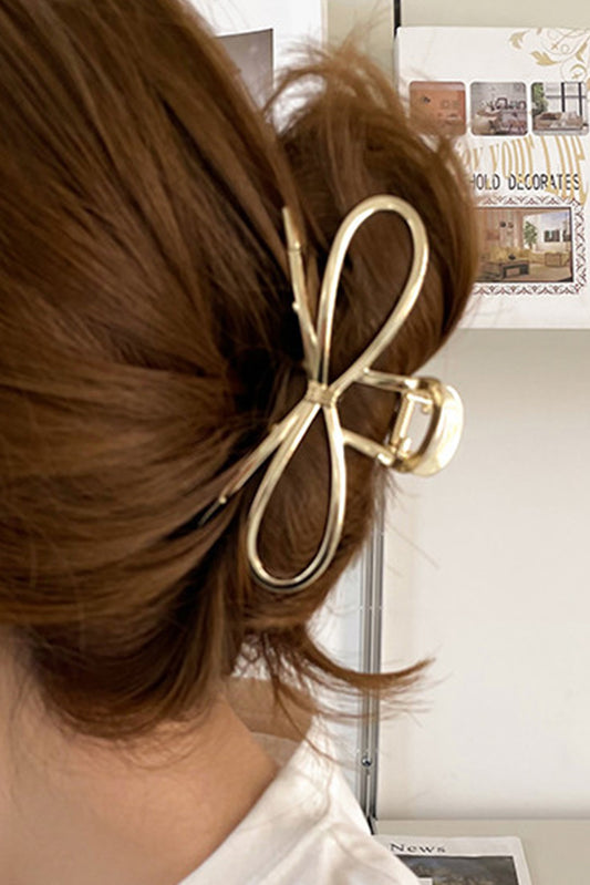 Gold Bowknot Shape Claw Clip Headwear JT's Designer Fashion