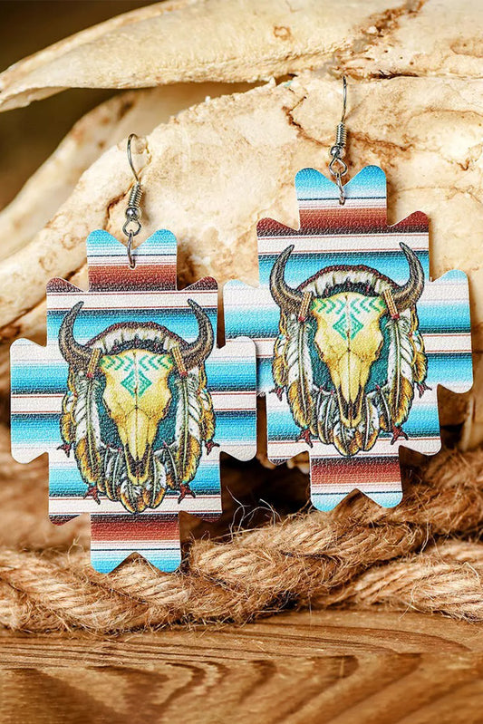 Multicolor Animal Serape Pattern Hook Earrings Jewelry JT's Designer Fashion