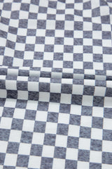 Gray Checkerboard Lace-Up High Waist Plus Size Casual Shorts Plus Size Bottoms JT's Designer Fashion