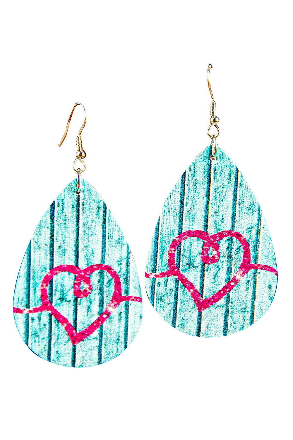 Rose Heart Pattern Water Drop Earrings Jewelry JT's Designer Fashion