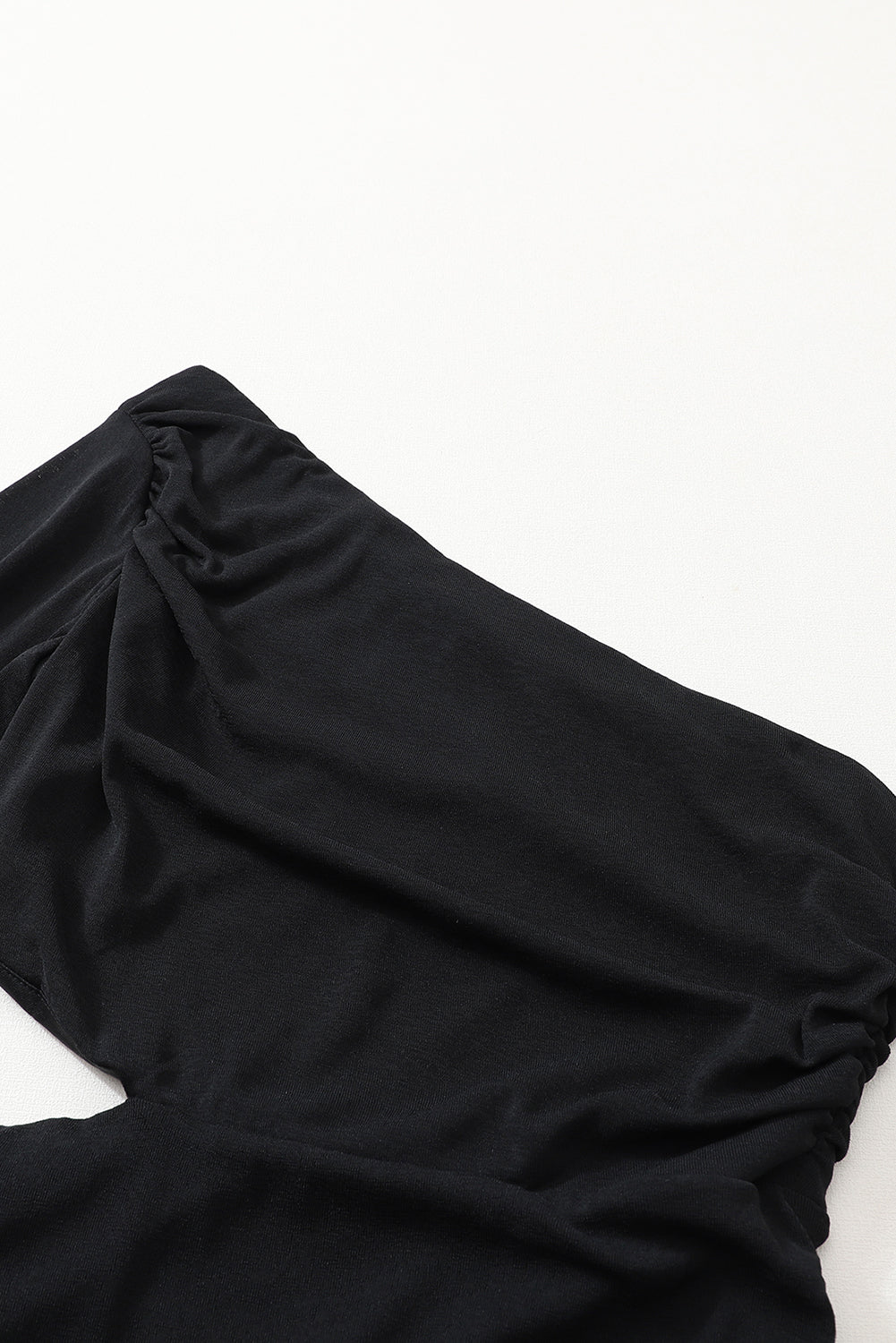 Black Asymmetric One Shoulder Cutout Bodycon Dress Bodycon Dresses JT's Designer Fashion
