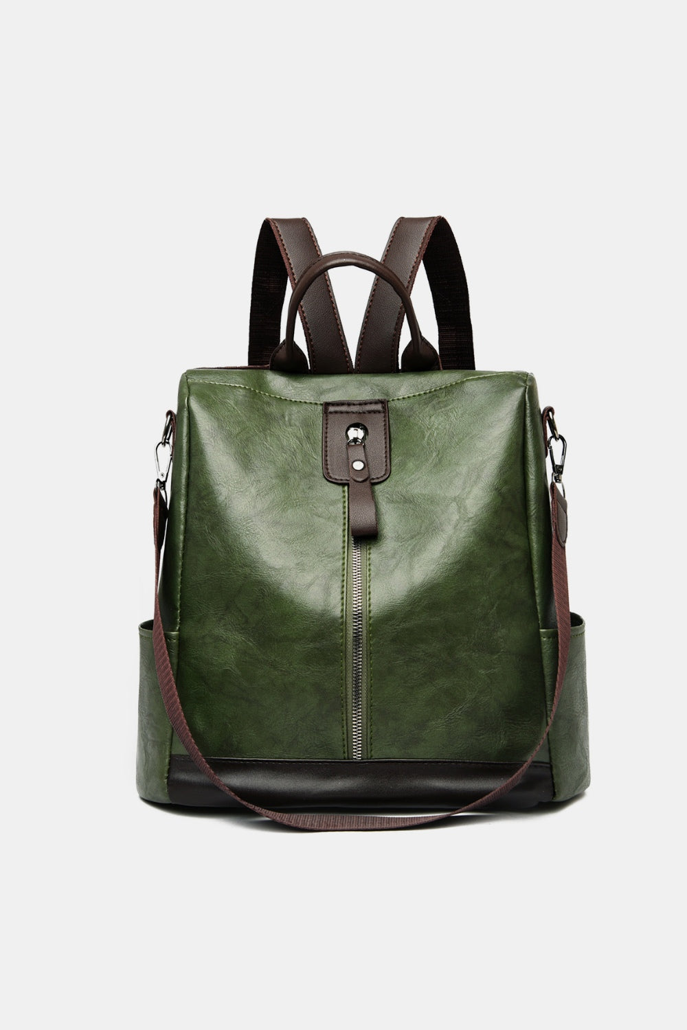 PU Leather Backpack Bag Dark Green One Size Backpacks JT's Designer Fashion