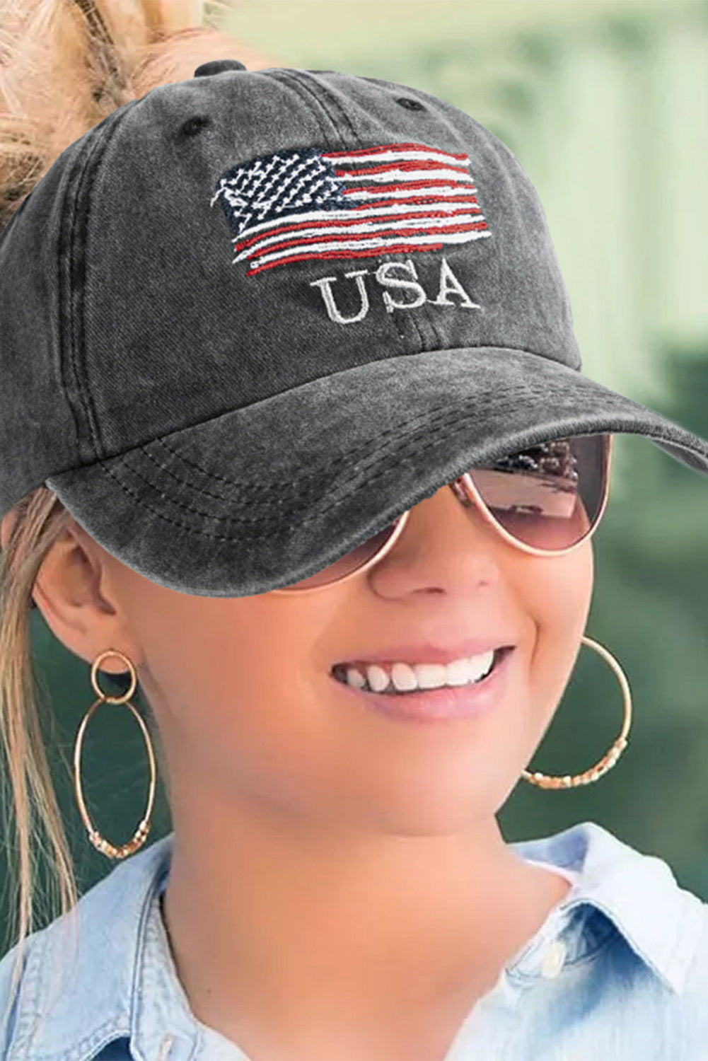 Black USA Flag Embroidered Baseball Cap Hats & Caps JT's Designer Fashion