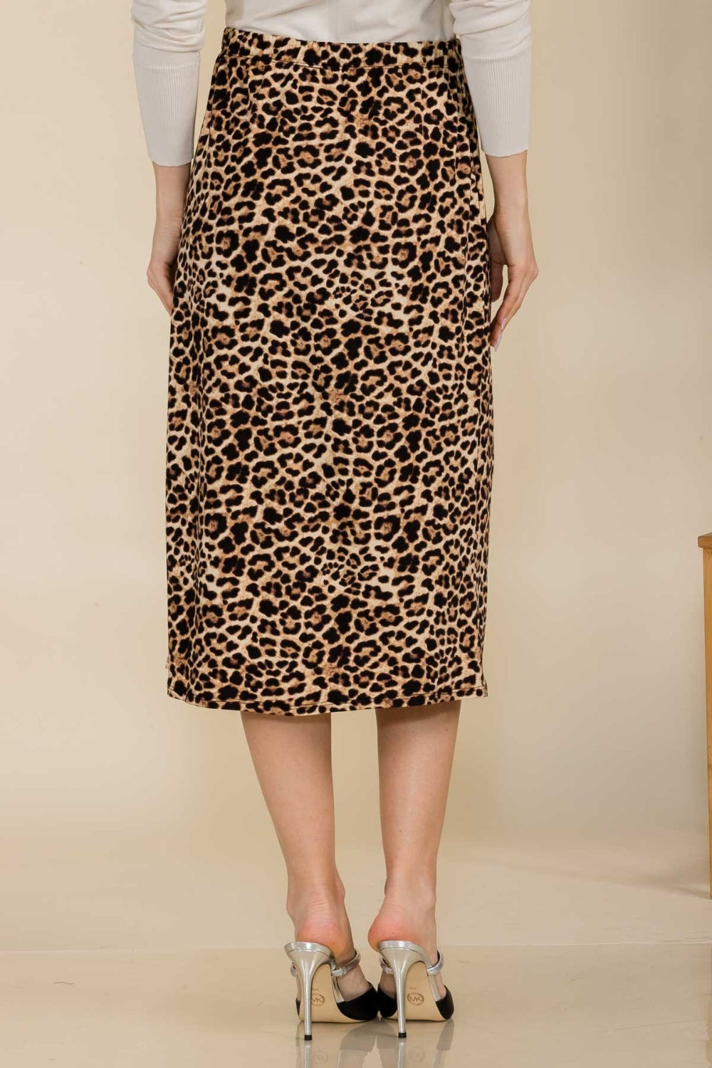 Celeste Full Size Leopard A-Line Midi Skirt Skirts & Petticoat JT's Designer Fashion