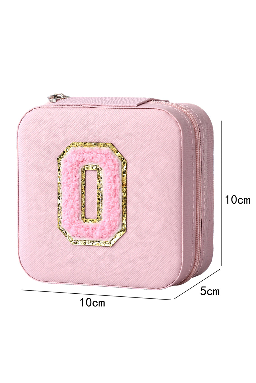 Pink O Initial Chenille Jewelry Box with Mirror Other Accessories JT's Designer Fashion