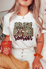 White Crawfish Season Leopard Letter Graphic Tee Graphic Tees JT's Designer Fashion