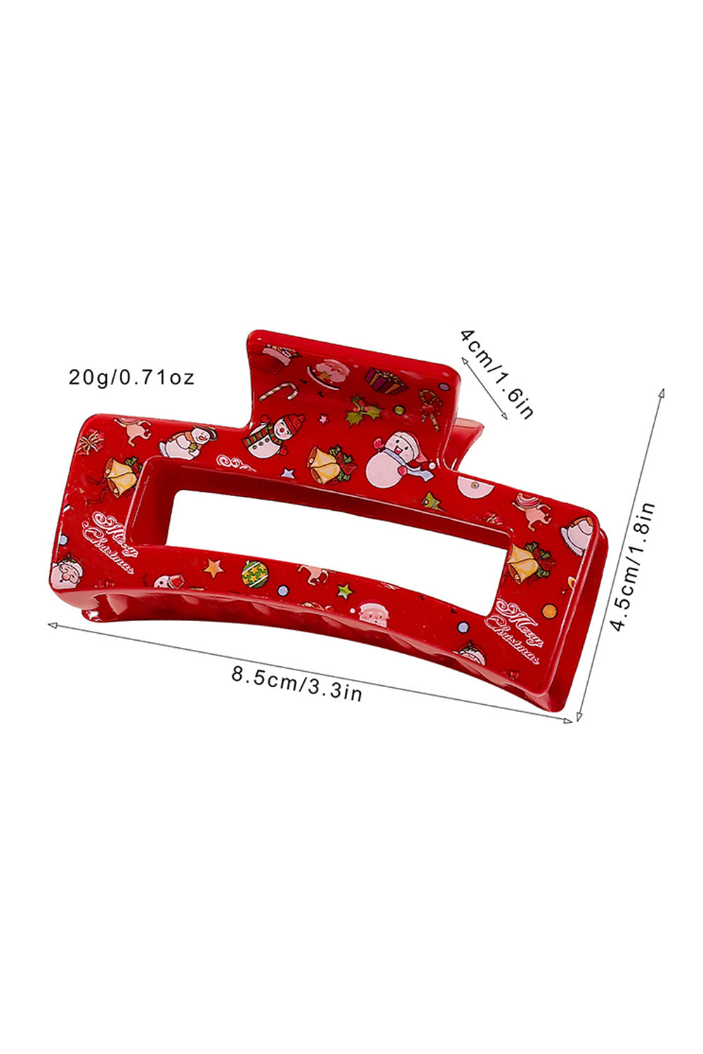 Racing Red Cartoon Christmas Pattern Print Hollow Out Hair Clip Headwear JT's Designer Fashion