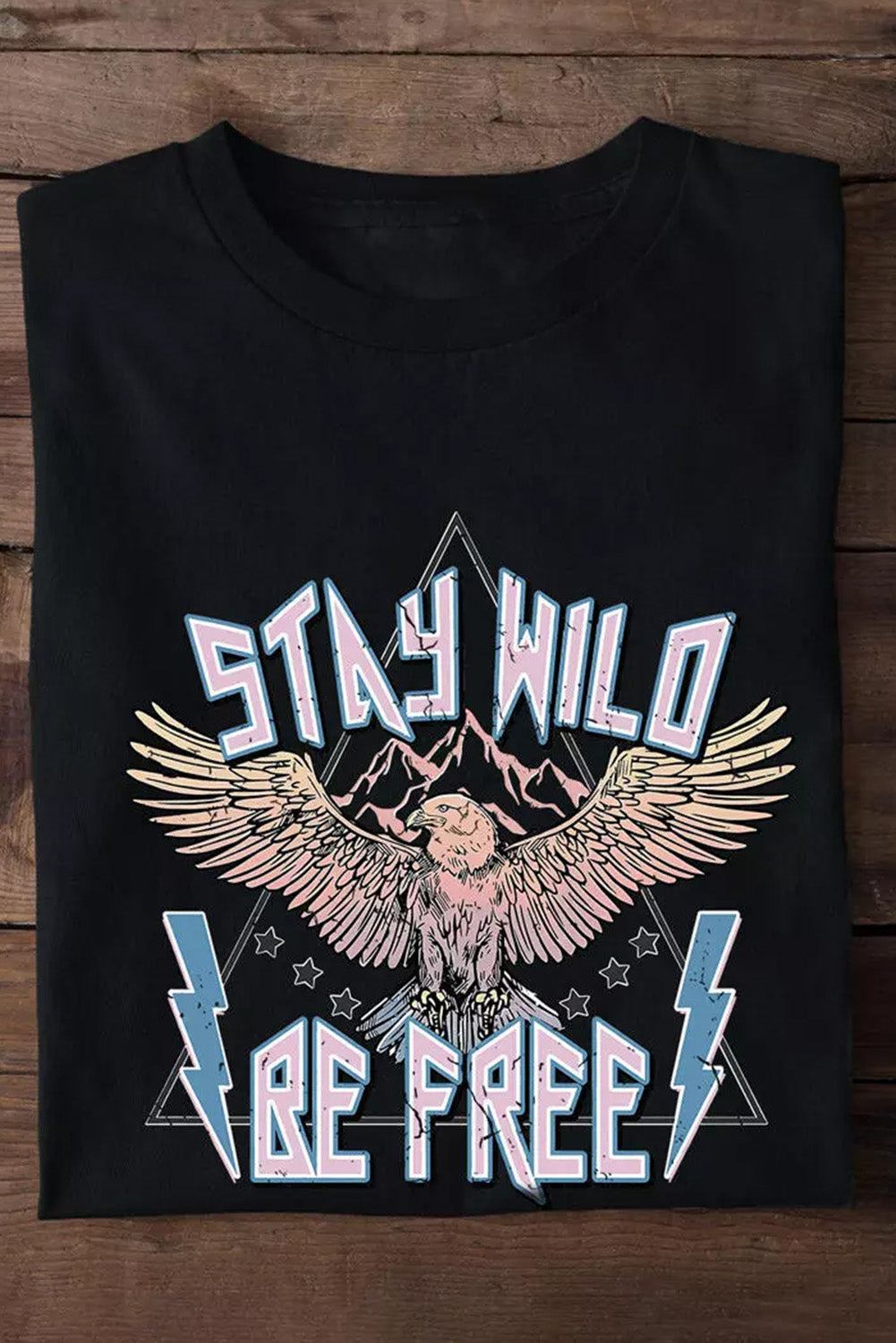 Black Western Eagle Slogan Graphic Tee Graphic Tees JT's Designer Fashion