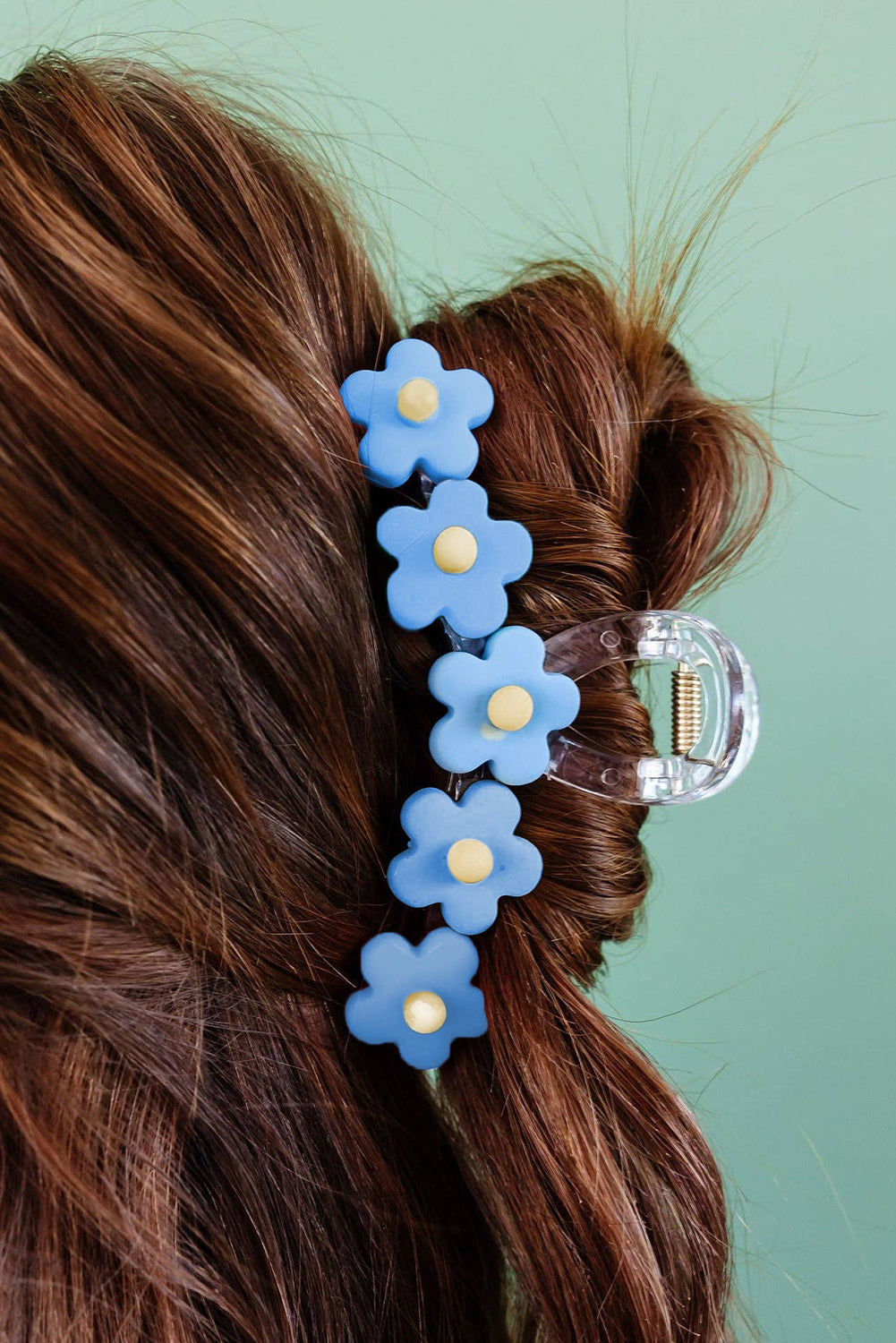 Light Blue Flowers Cute Hair Claw Clip Headwear JT's Designer Fashion