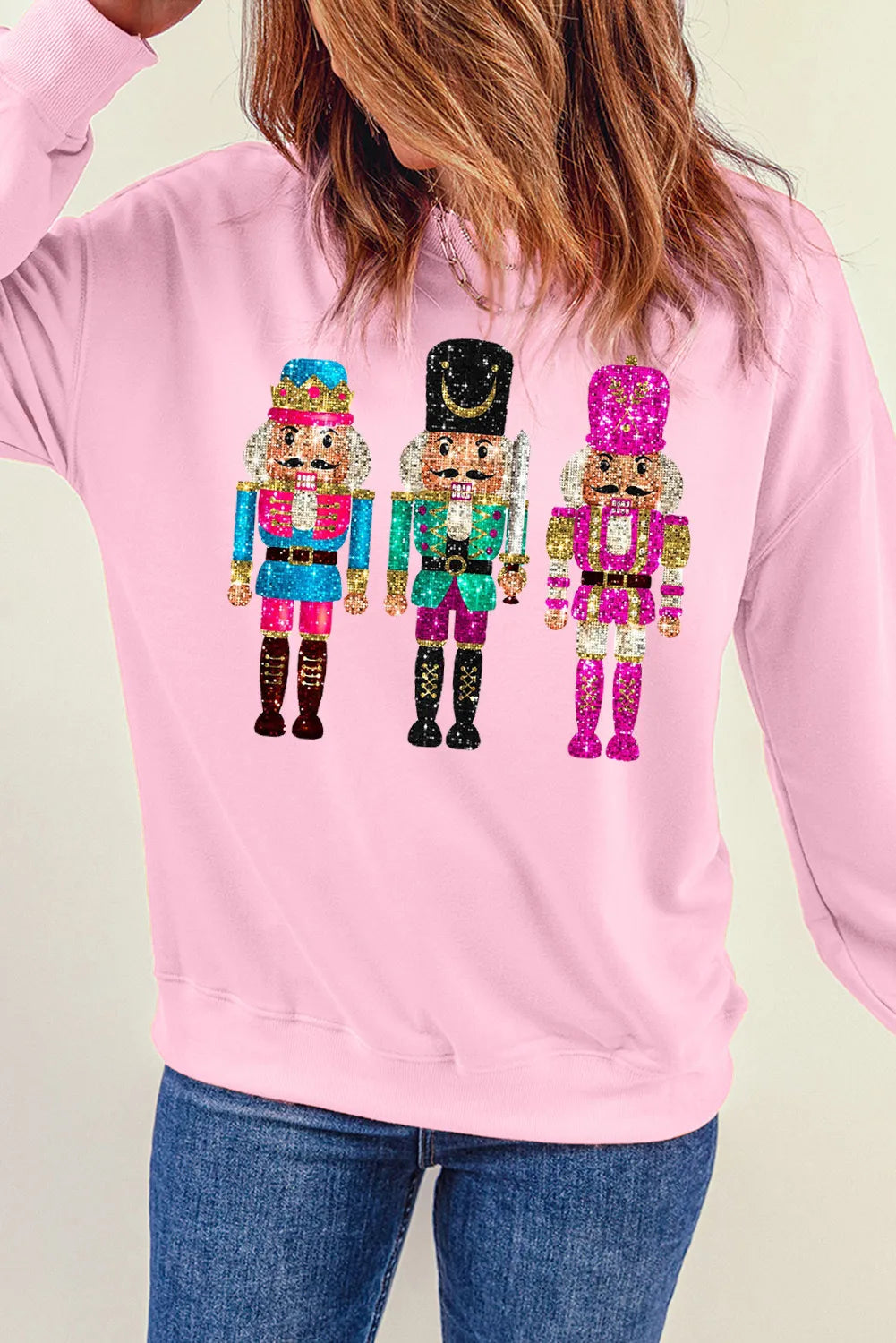 Nutcracker Round Neck Long Sleeve Sweatshirt Long Sleeve Tops JT's Designer Fashion