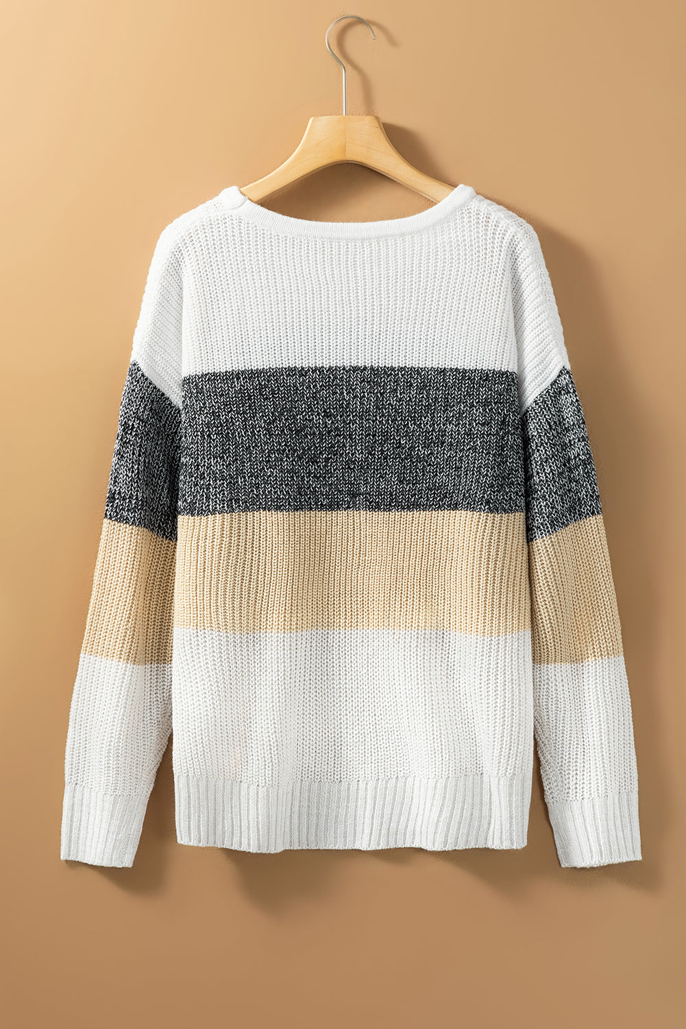 Multicolour Color Block Drop Shoulder Knit Sweater Sweaters & Cardigans JT's Designer Fashion