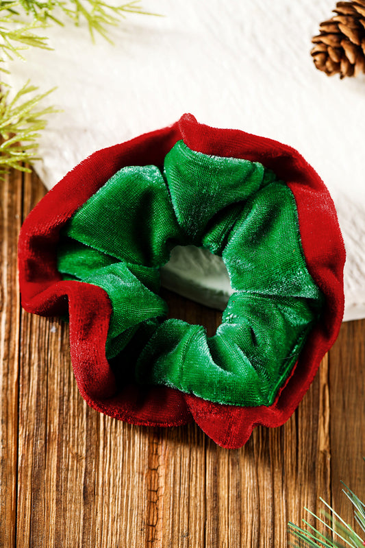 Dark Green Mixed Flannel Christmas Scrunchie Hair Tie Headwear JT's Designer Fashion