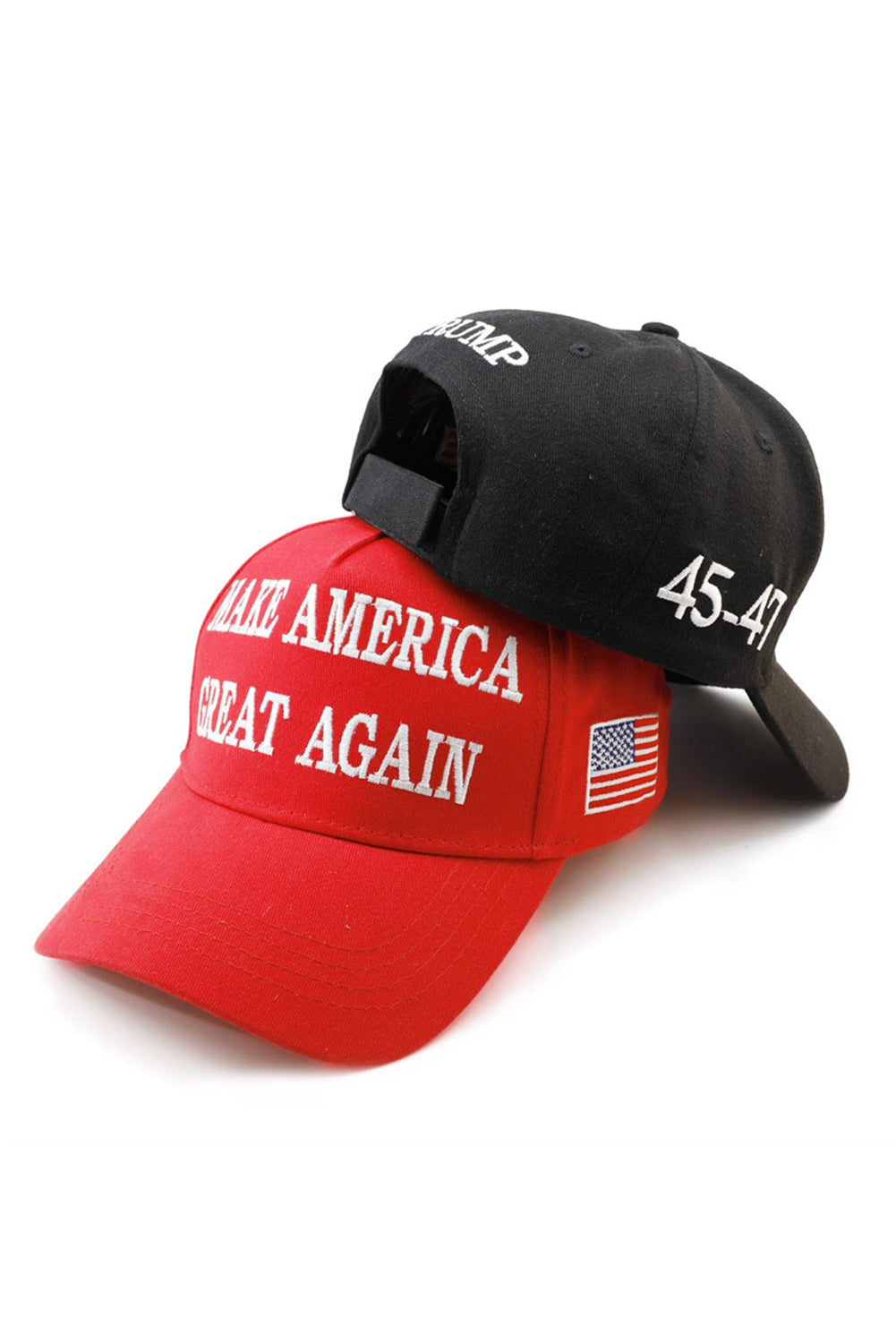 Fiery Red MAKE AMERICA GREAT AGAIN Embroidered Peaked Cap Hats & Caps JT's Designer Fashion