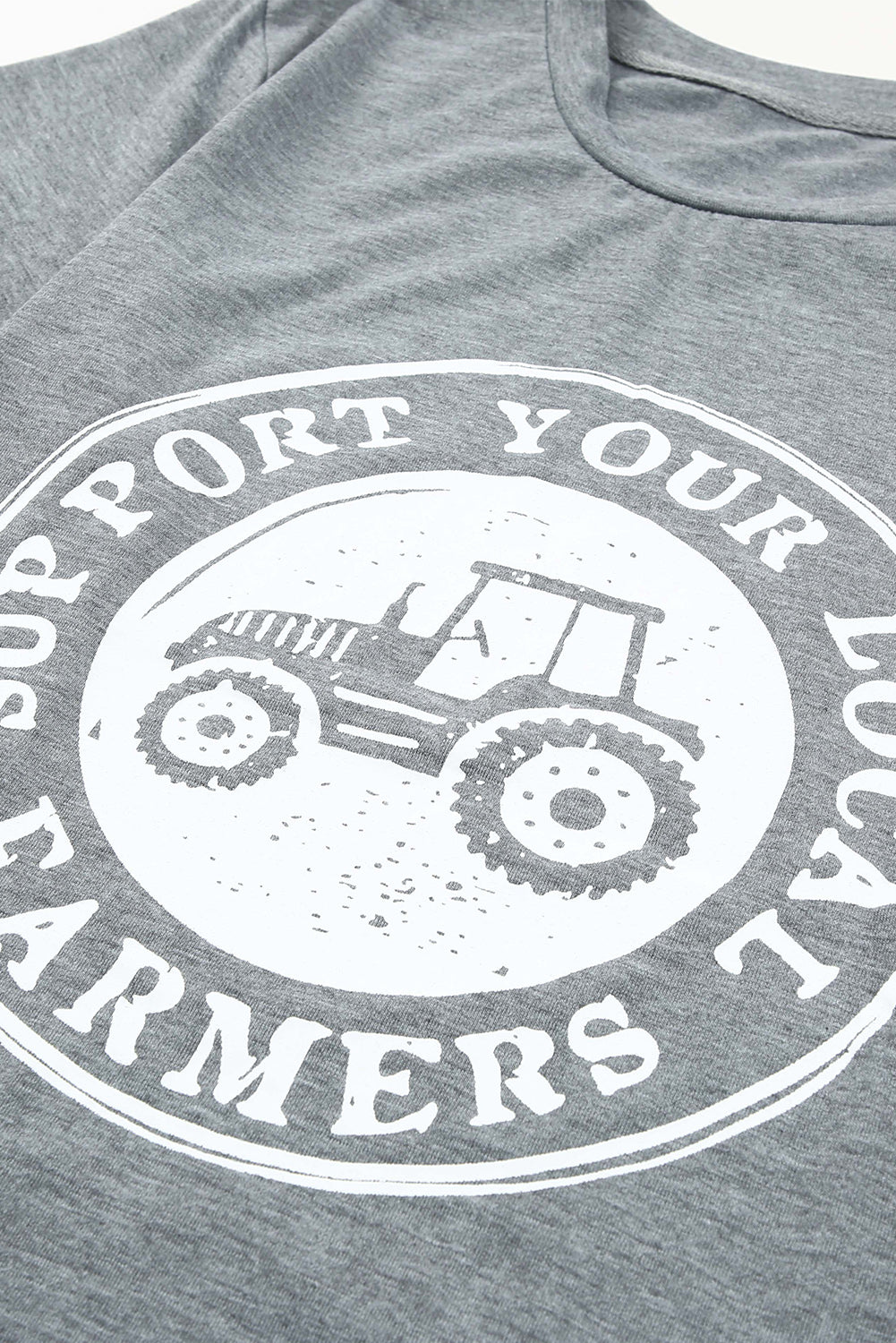 Gray SUPPORT YOUR LOCAL FARMERS Graphic Tee Graphic Tees JT's Designer Fashion