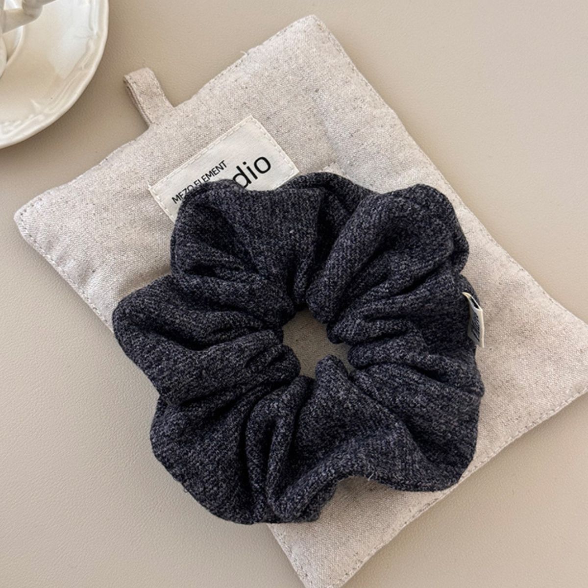 3-Piece Ruched Heathered Elastic Hair Scrunchy Headwear JT's Designer Fashion