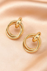 Gold Circles Plated Alloy Stud Earrings Jewelry JT's Designer Fashion