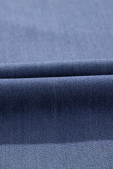 Sky Blue Side Pockets Frilled Smocked High Waist Wide Leg Jeans Bottoms JT's Designer Fashion