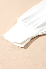 White Sequin Bowknot High Low Oversize Sweatshirt Sweatshirts & Hoodies JT's Designer Fashion