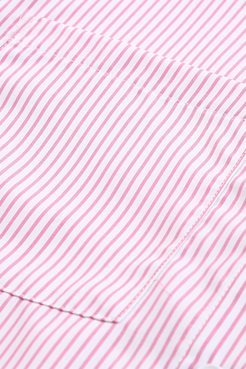 Pink Smocked Cuffed Striped Boyfriend Shirt with Pocket Blouses & Shirts JT's Designer Fashion