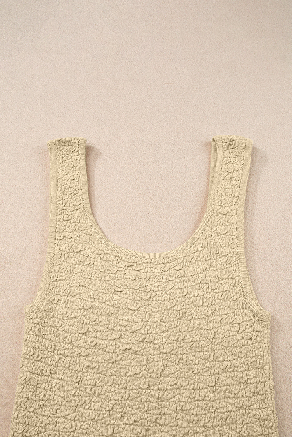 Apricot Textured U Neck Slim Fit Tank Top Pre Order Sweaters & Cardigans JT's Designer Fashion