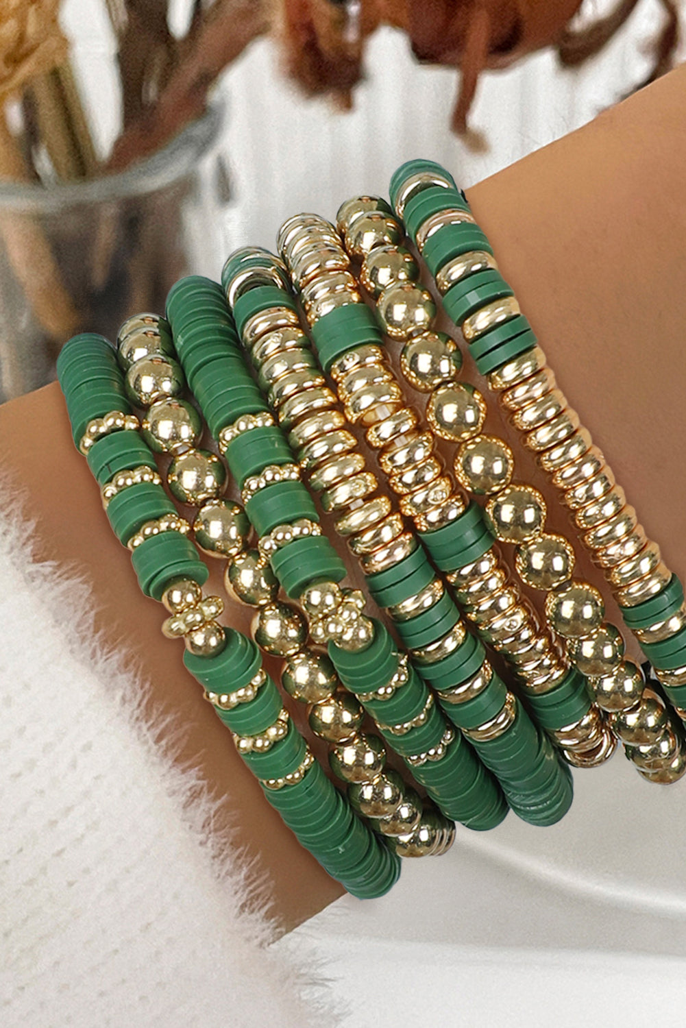 Vineyard Green St Patricks Multi Layered Beaded Bracelet Set Jewelry JT's Designer Fashion