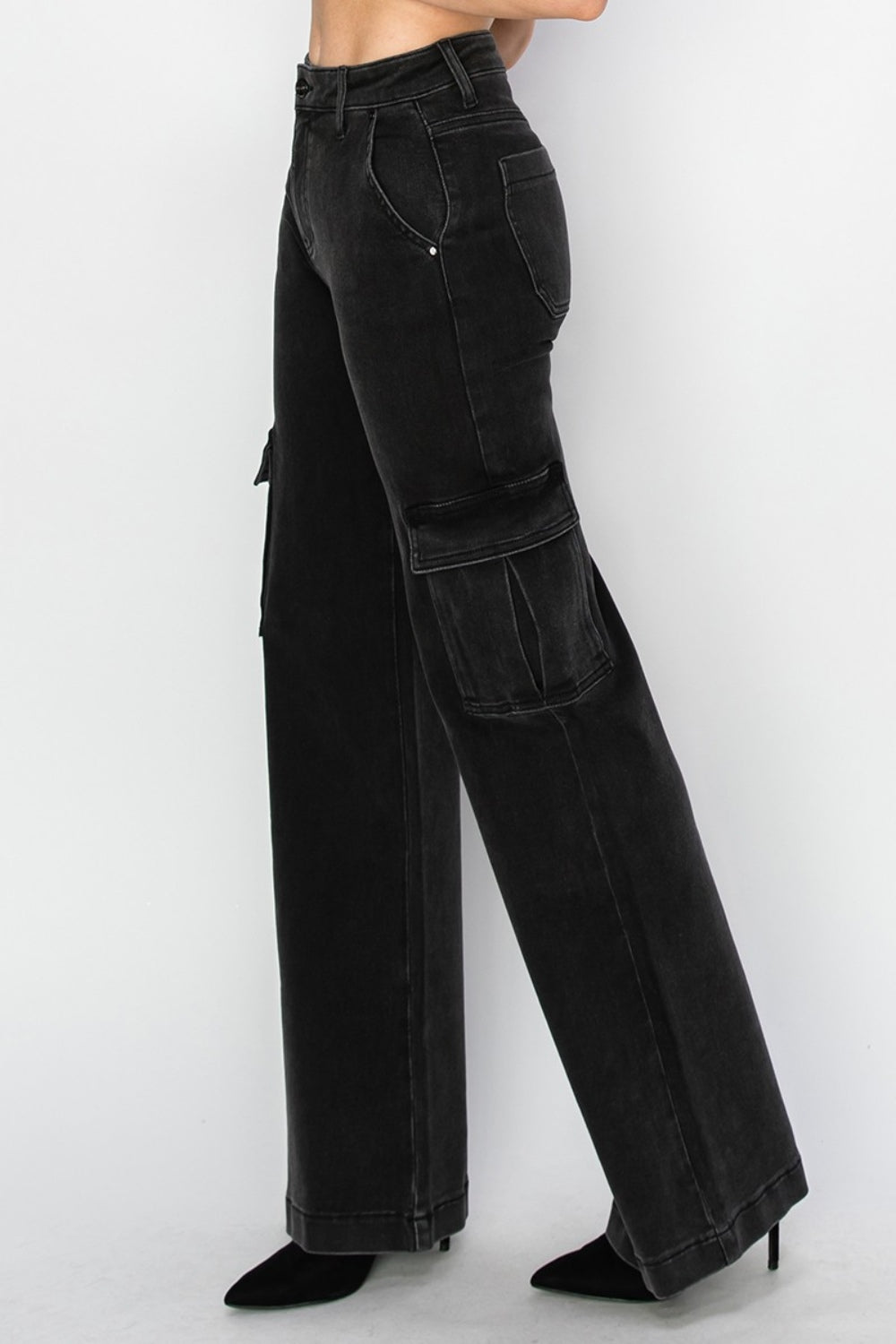 High Rise Wide Leg Cargo Jeans Jeans JT's Designer Fashion