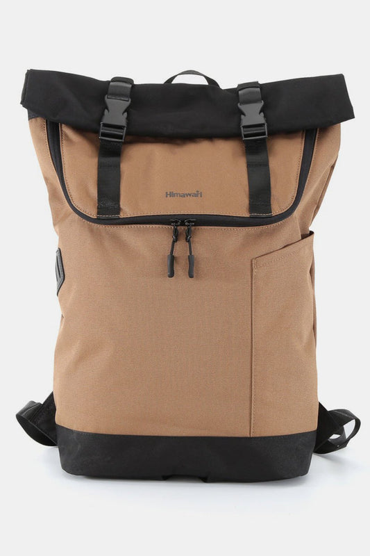 Himawari Contrast Waterproof Canvas Backpack Bag Mocha One Size Backpacks JT's Designer Fashion