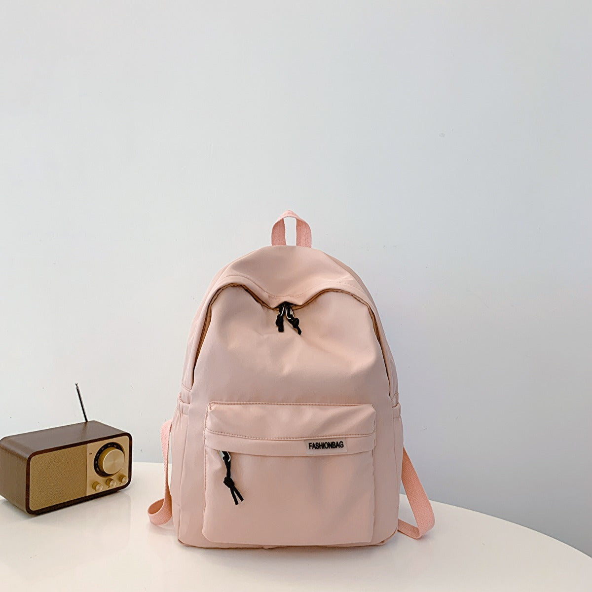 Adjustable Strap Cloth Large Backpack Bag Dusty Pink One Size Backpacks JT's Designer Fashion