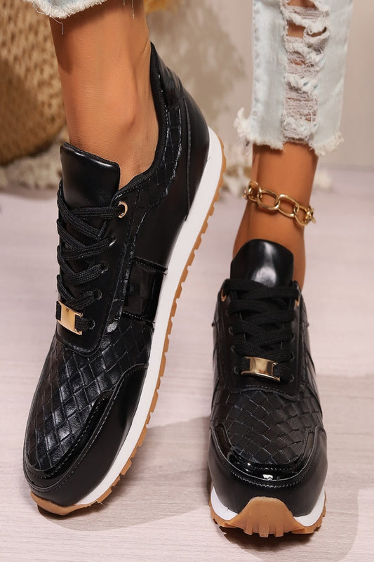 Lace-Up Leather Sneakers Black Shoes JT's Designer Fashion