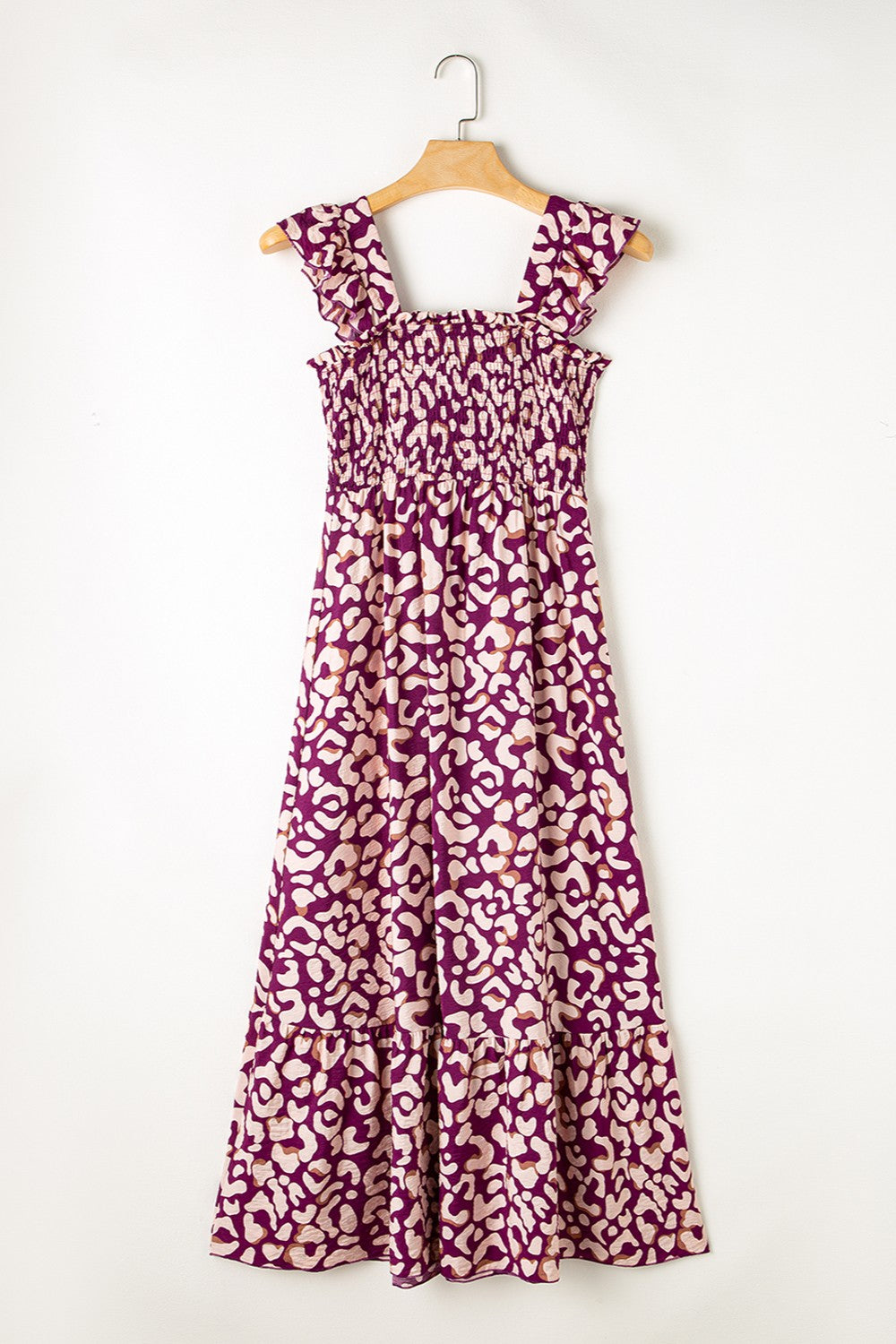 Ruffled Printed Wide Strap Dress Maxi Dresses JT's Designer Fashion