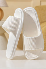 White Textured Thick Sole Soft EVA Home Slippers Slippers JT's Designer Fashion