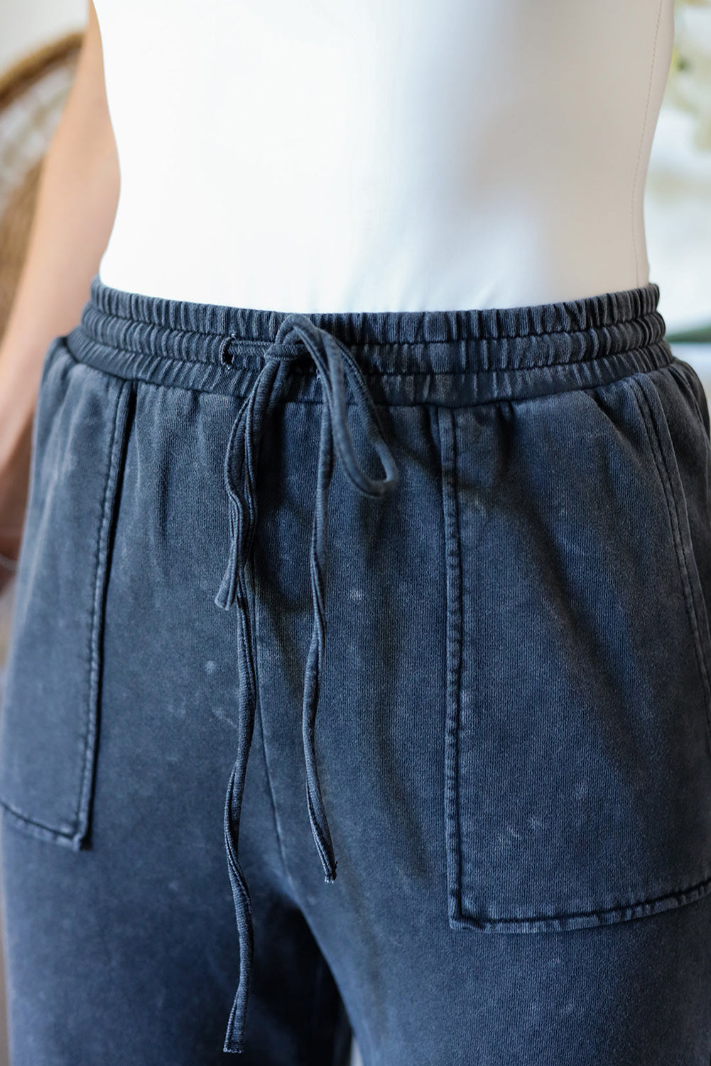 Sail Blue Mineral Washed Wide Leg Cargo Pants Pre Order Bottoms JT's Designer Fashion