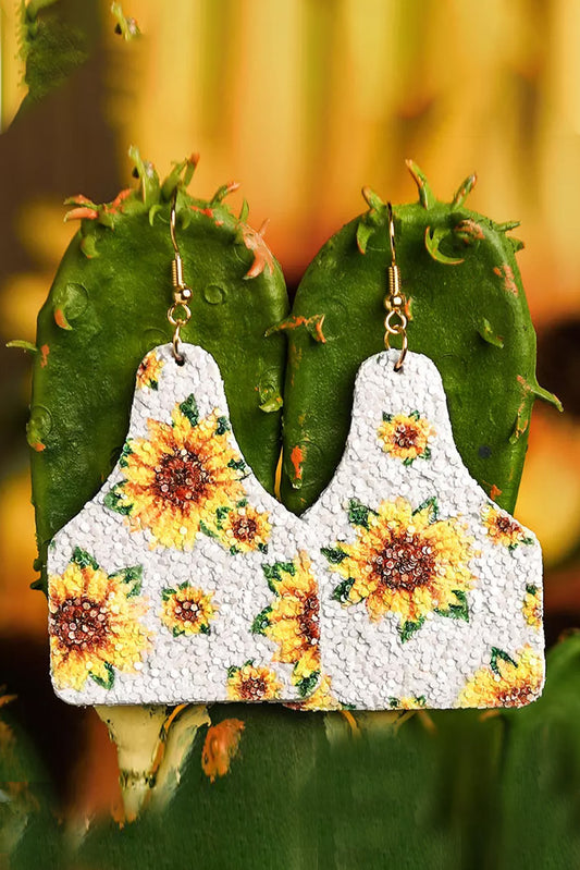 White Bohemian Sunflower Earrings Jewelry JT's Designer Fashion