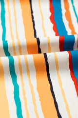 Multicolour Vibrant Stripes Printed Flutter Sleeve Babydoll Blouse Pre Order Tops JT's Designer Fashion