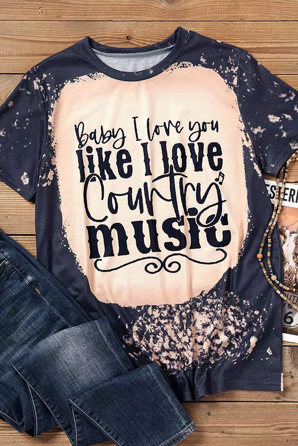 Black Baby I Love You Like I Love t Country music Graphic Tee Graphic Tees JT's Designer Fashion