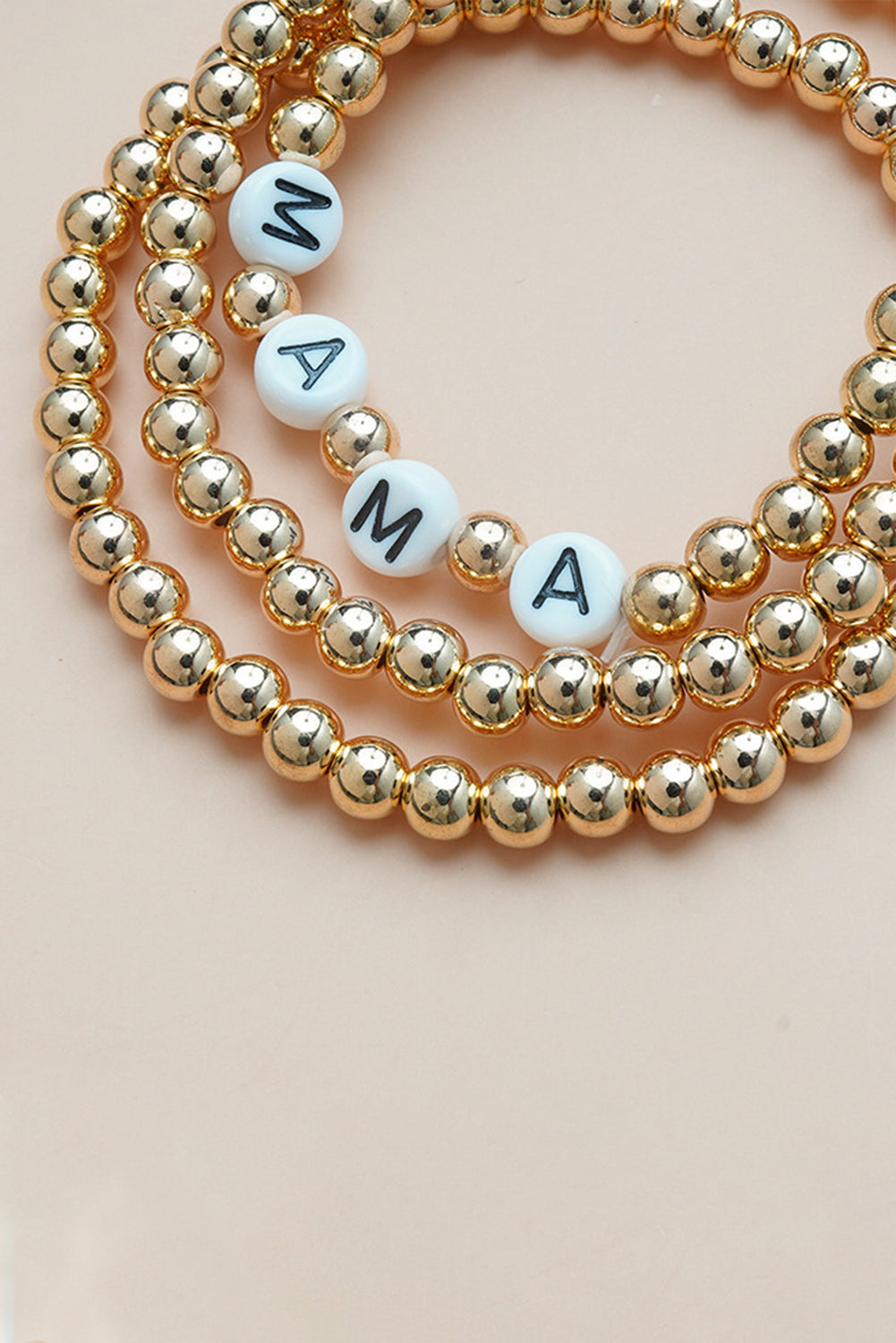 Gold MAMA Letters Beaded Bracelet Jewelry JT's Designer Fashion