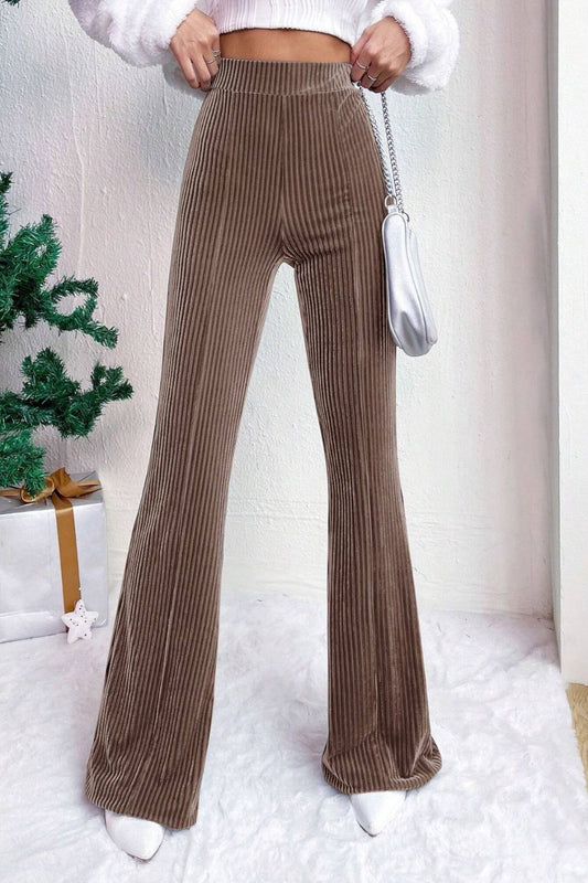 High Waist Flare Pants Camel Pants & Culotte JT's Designer Fashion