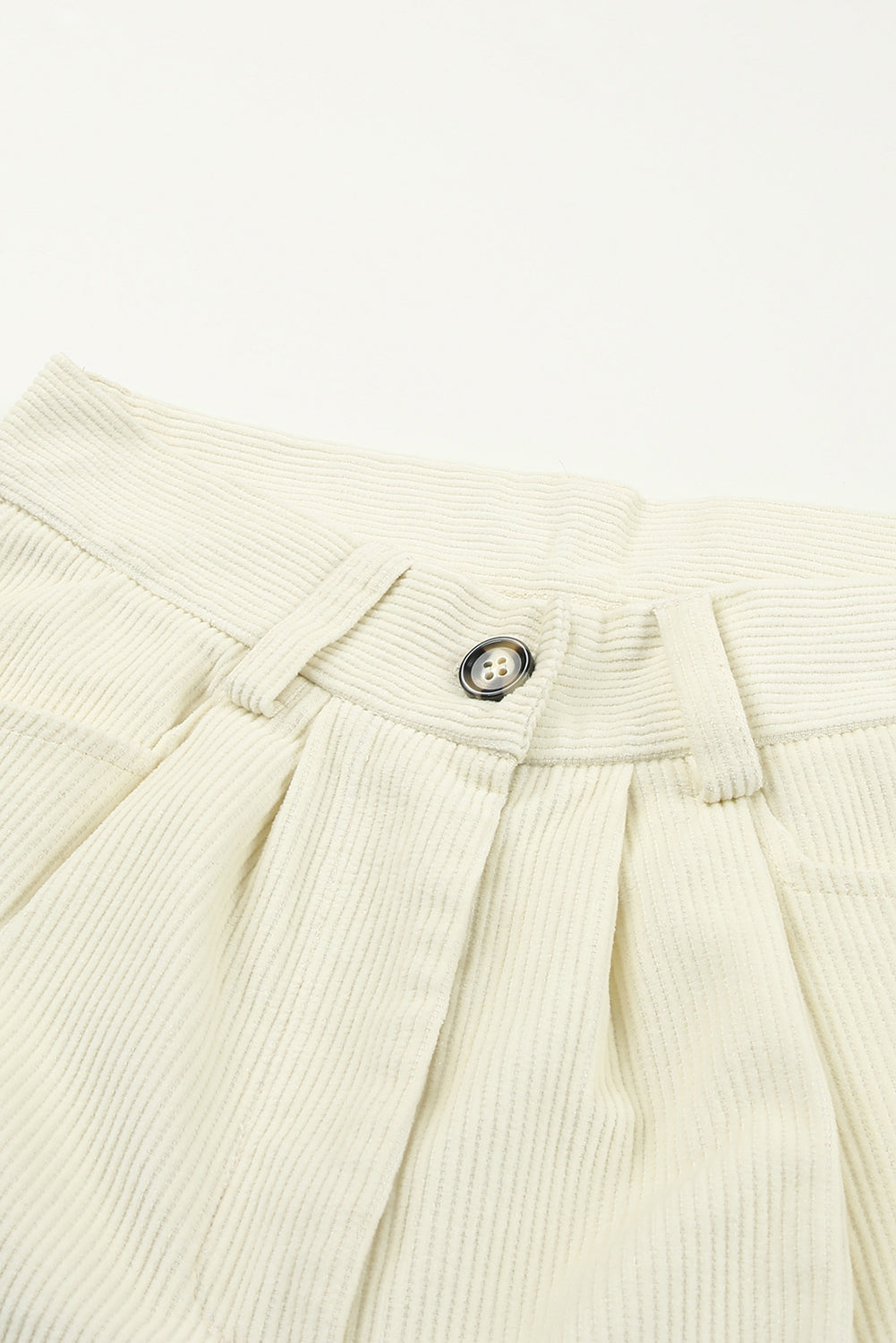 Beige Corduroy High Waist Straight Leg Pants Pants & Culotte JT's Designer Fashion