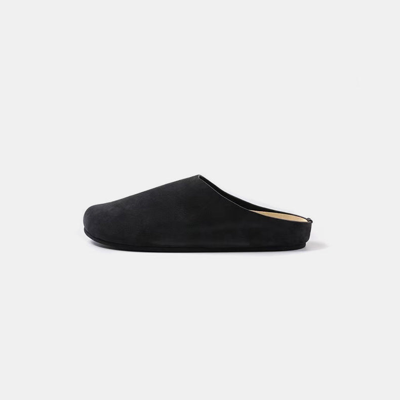 Suede Round Toe Slip-Ons Black Shoes JT's Designer Fashion