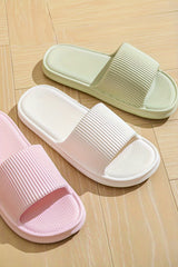 White Textured Thick Sole Soft EVA Home Slippers Slippers JT's Designer Fashion