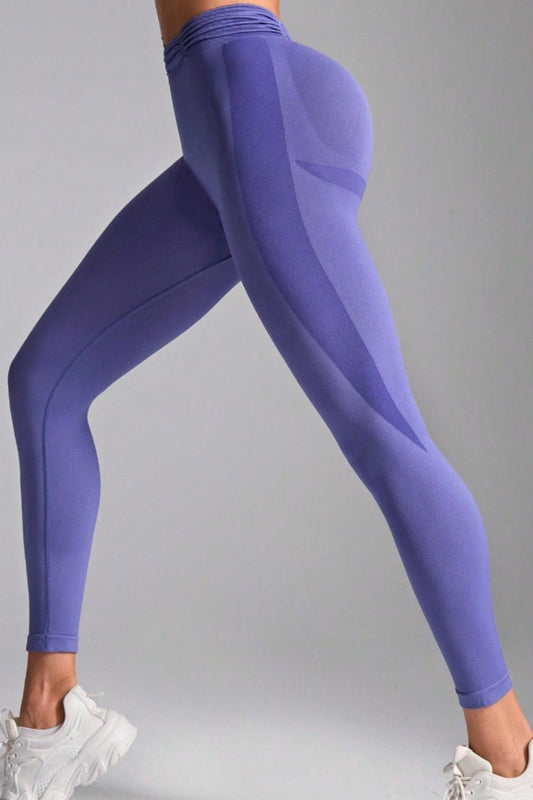 Ruched High Waist Active Leggings Blue Purple Leggings JT's Designer Fashion